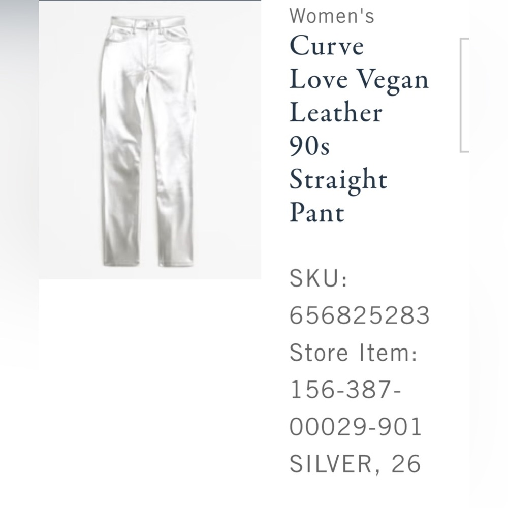 Abercrombie & Fitch silver leather curve love jeans
